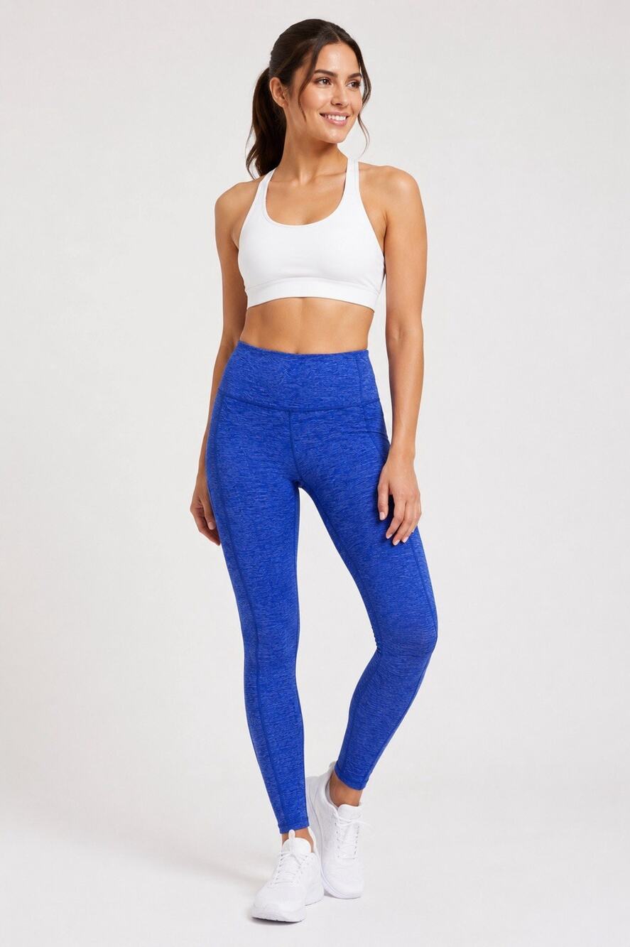 Athleta Blue Heathered High Rise Leggings Women Small Athletic Yoga Gym